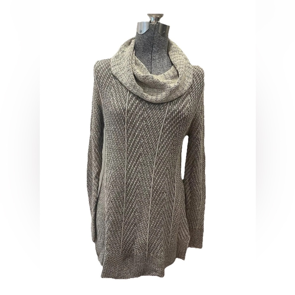 Effeci ladies medium long pullover‎ cowl neck sweater-all cotton-warm weather